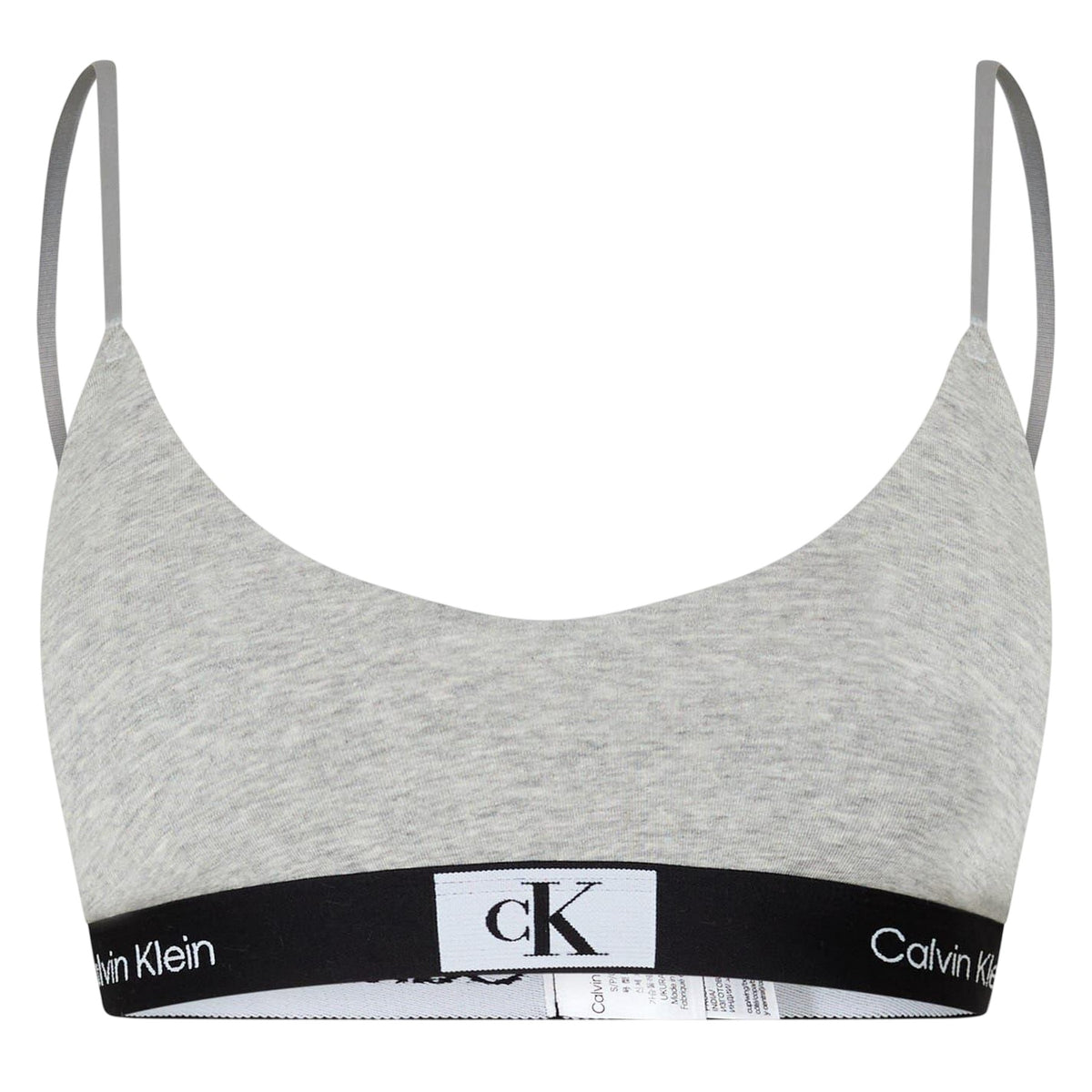 Calvin Klein Womens Triangle Spaghetti Strap Bralette Grey Heather