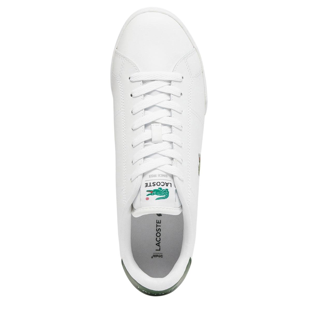 Lacoste Mens Carnaby Leather Trainers White/Green/Gum