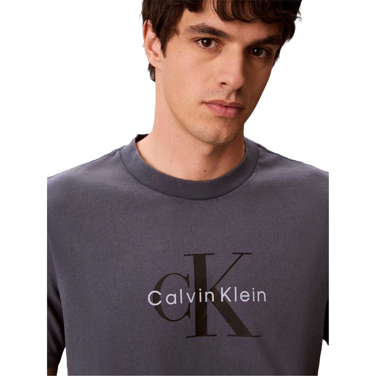 Calvin Klein Mens Acid Wash Crew Neck T-Shirt Blue