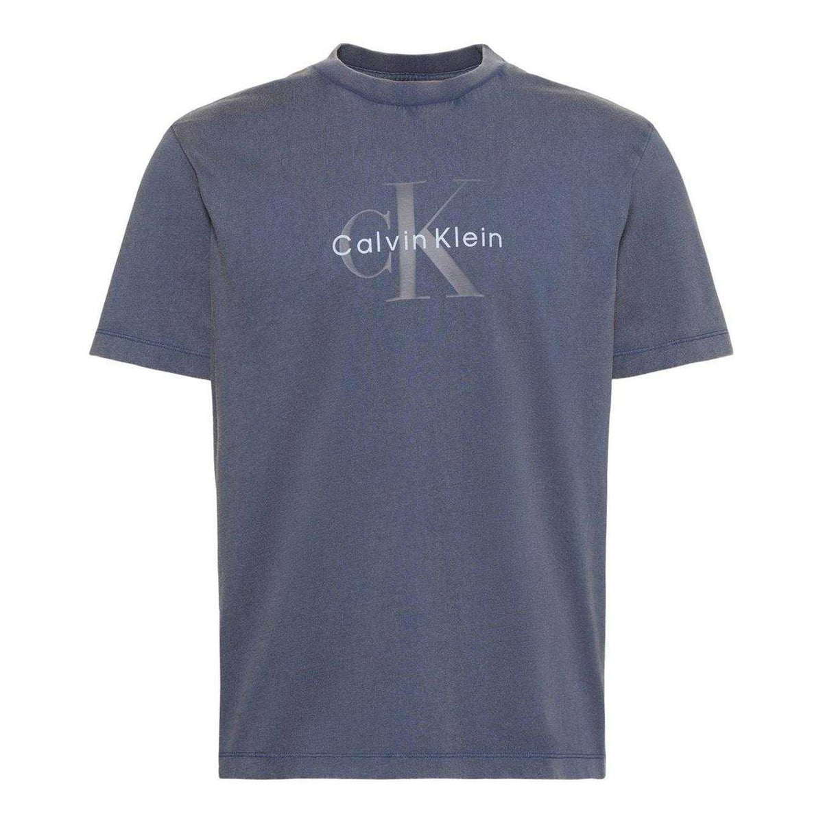 Calvin Klein Mens Acid Wash Crew Neck T-Shirt Blue