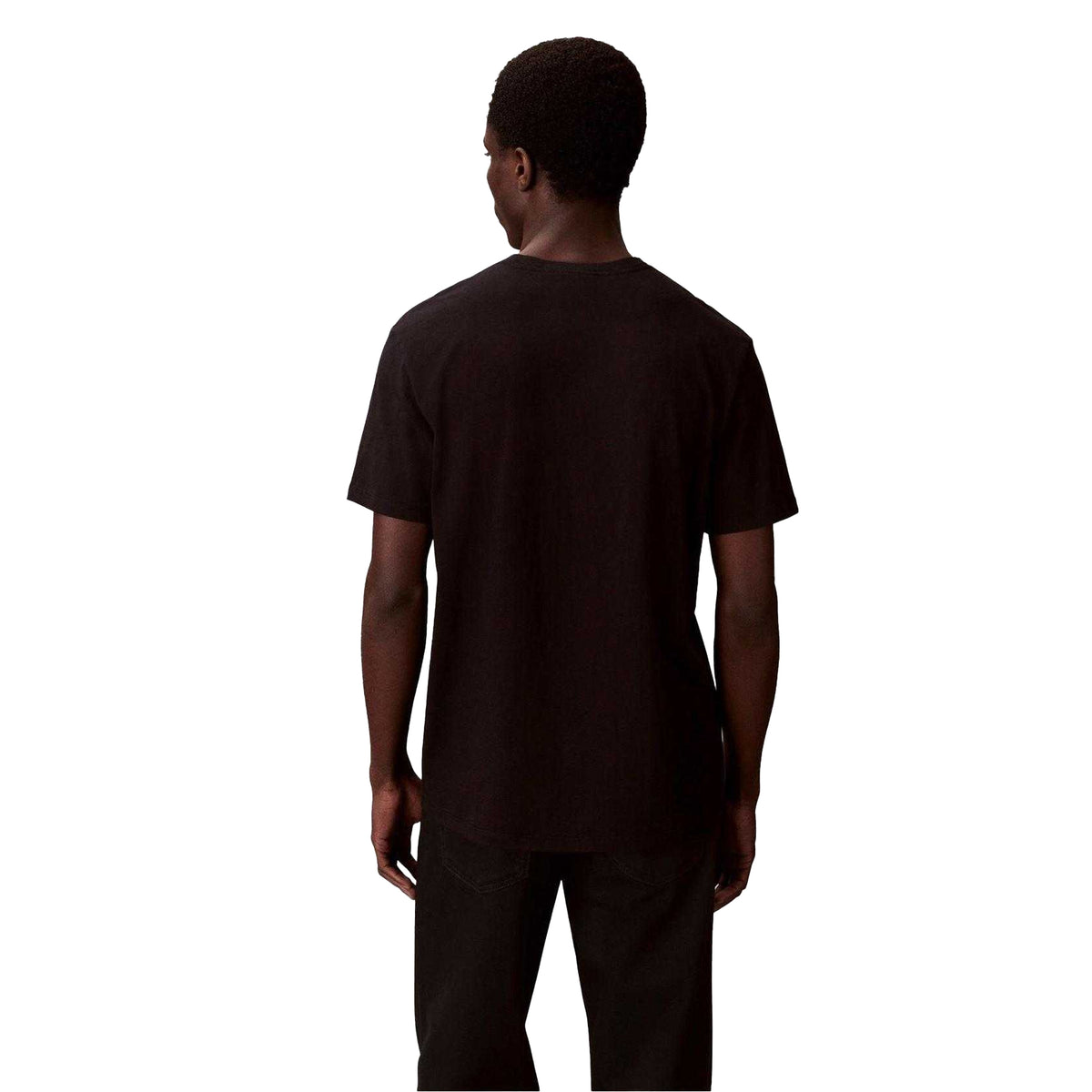 Calvin Klein Mens Micro Logo T-Shirt (Pack of 2) Black/White