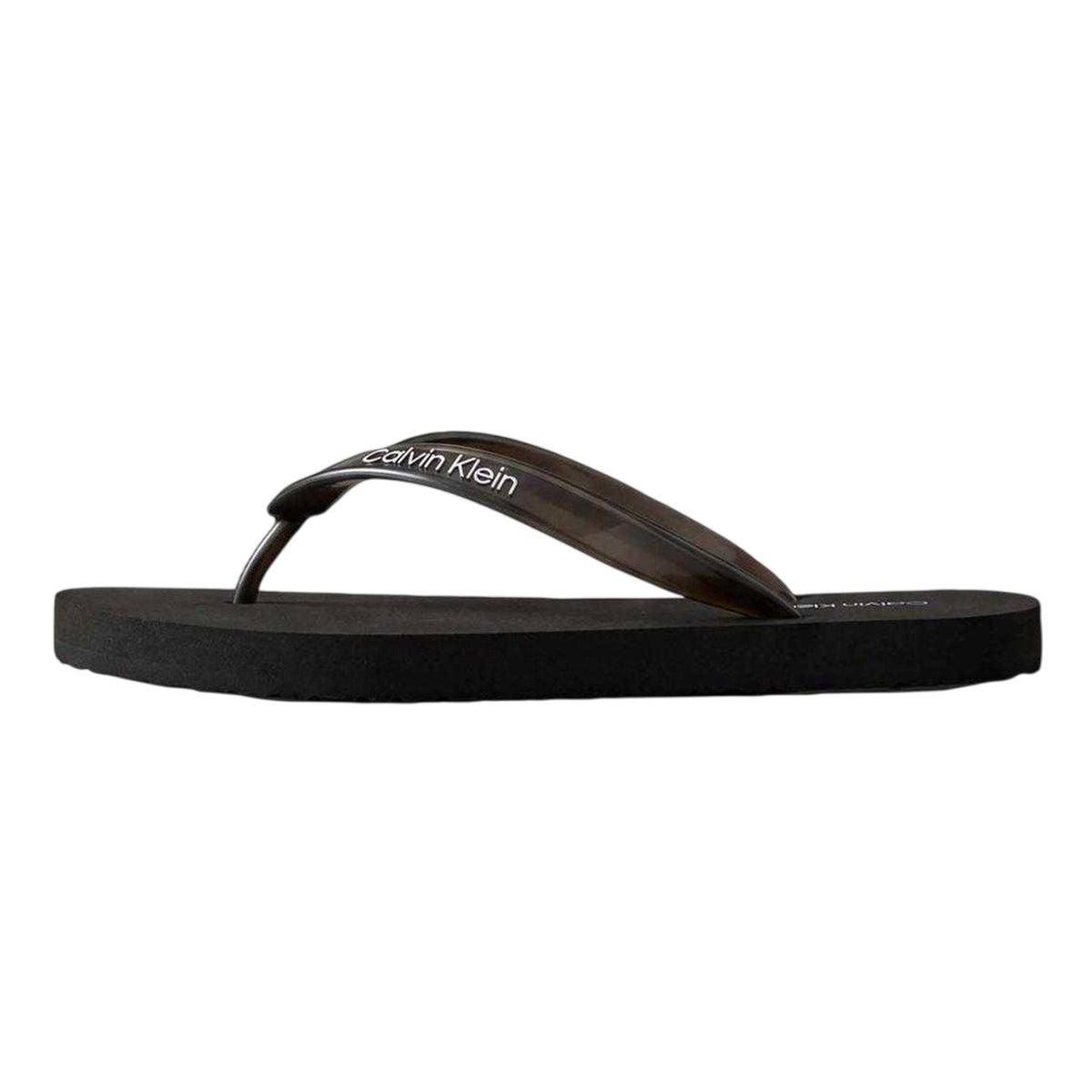 Calvin Klein Womens Logo Flip Flops Triple Black
