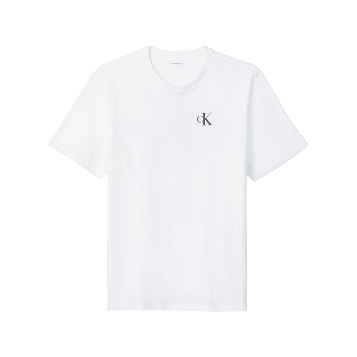 Calvin Klein Mens Mono Back Print Regular T-Shirt Bright White