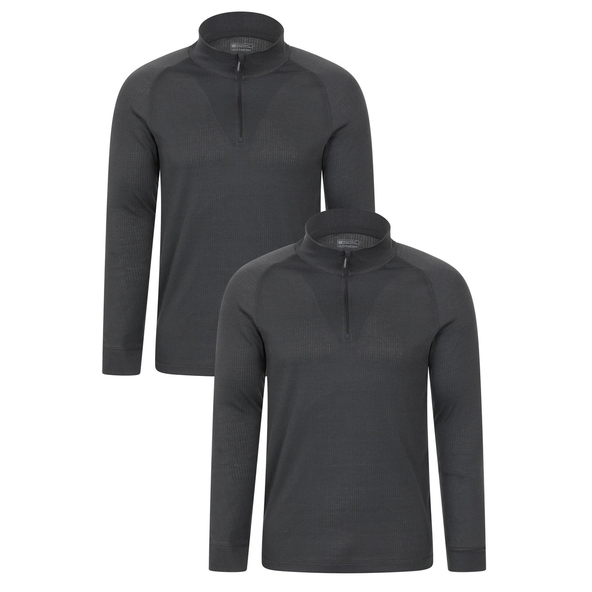 Mountain Warehouse Mens Talus Base Layer Top (Pack of 2) Charcoal