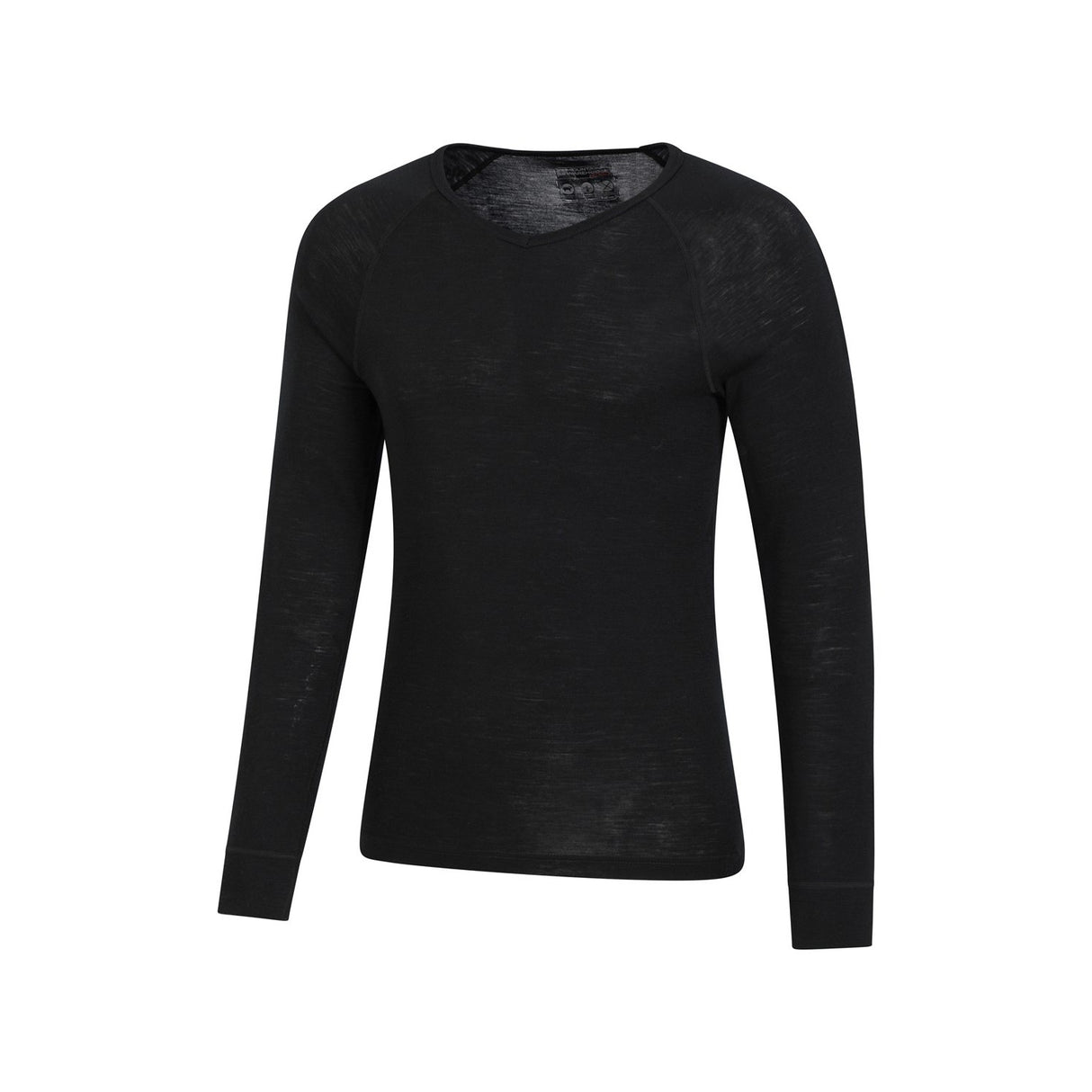 Mountain Warehouse Mens Merino Wool V Neck Base Layer Top Black