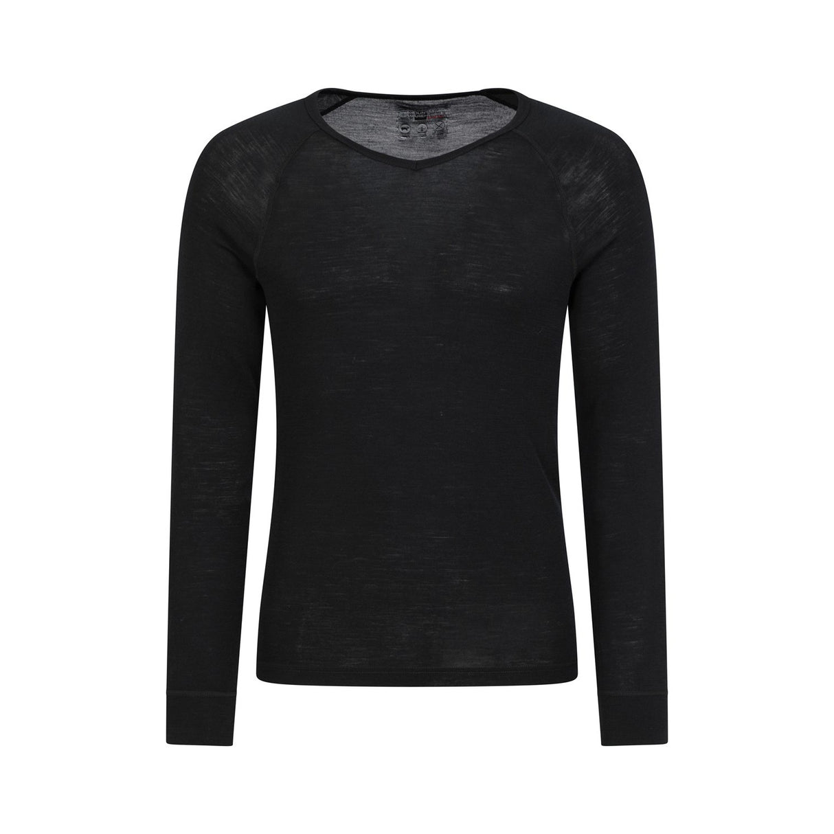 Mountain Warehouse Mens Merino Wool V Neck Base Layer Top Black