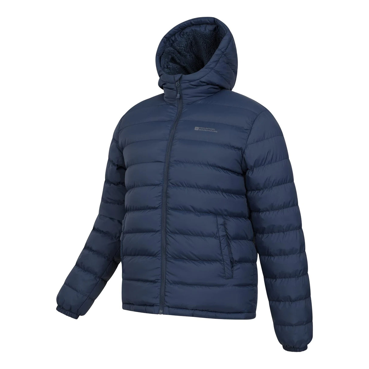 Mountain Warehouse Mens Seasons Faux Fur Lined Padded Jacket Navy