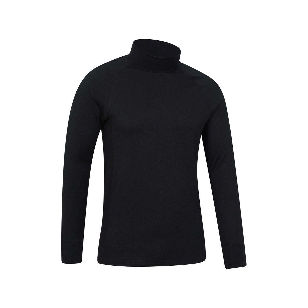 Mountain Warehouse Mens Summit Merino Wool Funnel Neck Thermal Top Black
