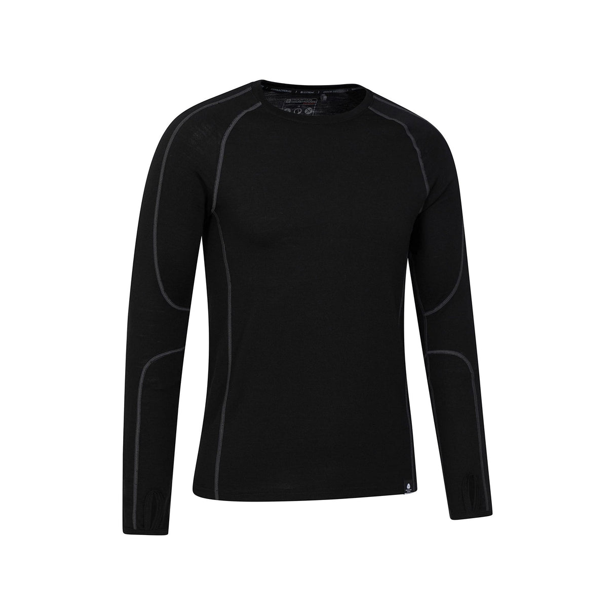 Mountain Warehouse Mens Asgard Merino Wool Base Layer Set Black