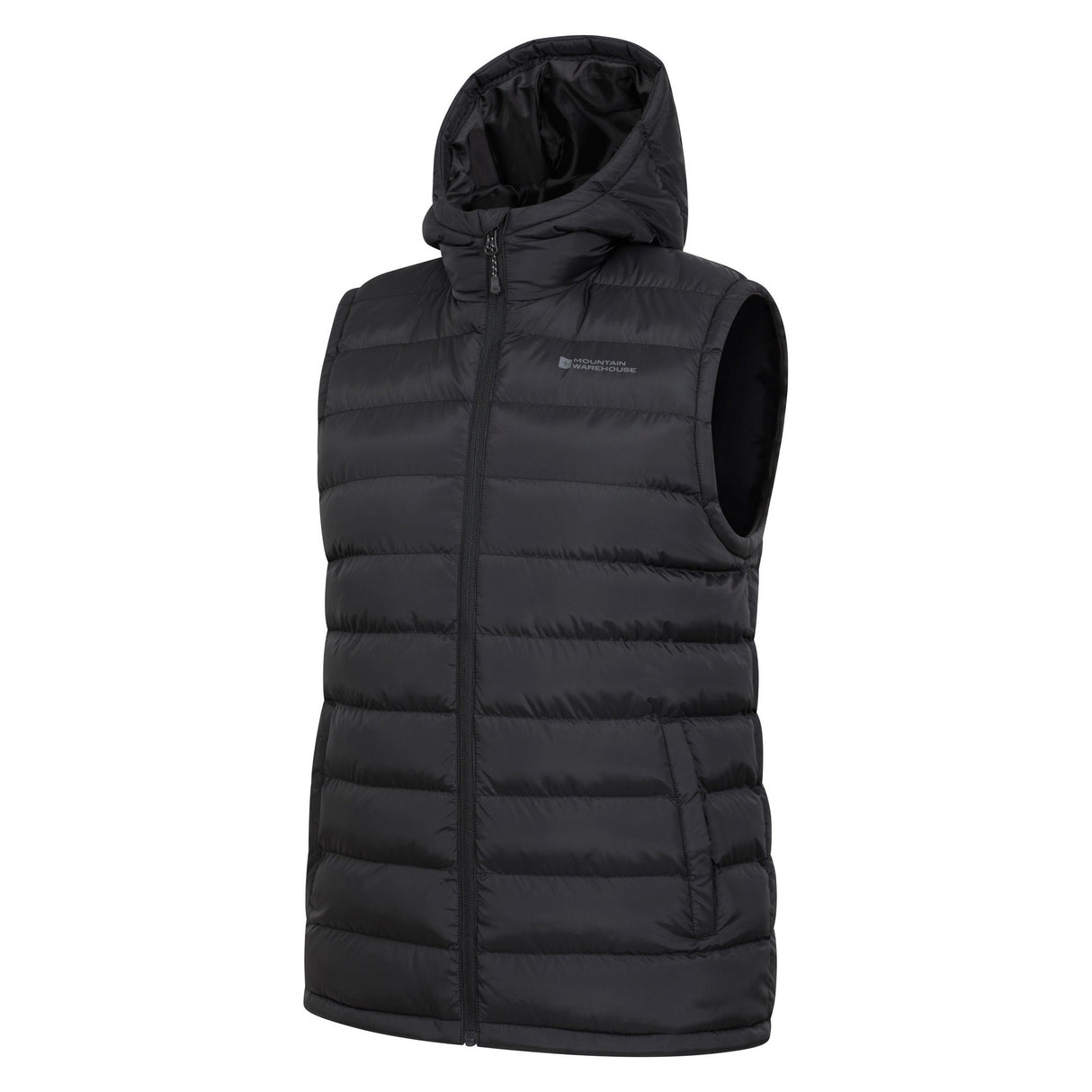 Mountain Warehouse Mens Seasons Hooded Padded Gilet Black