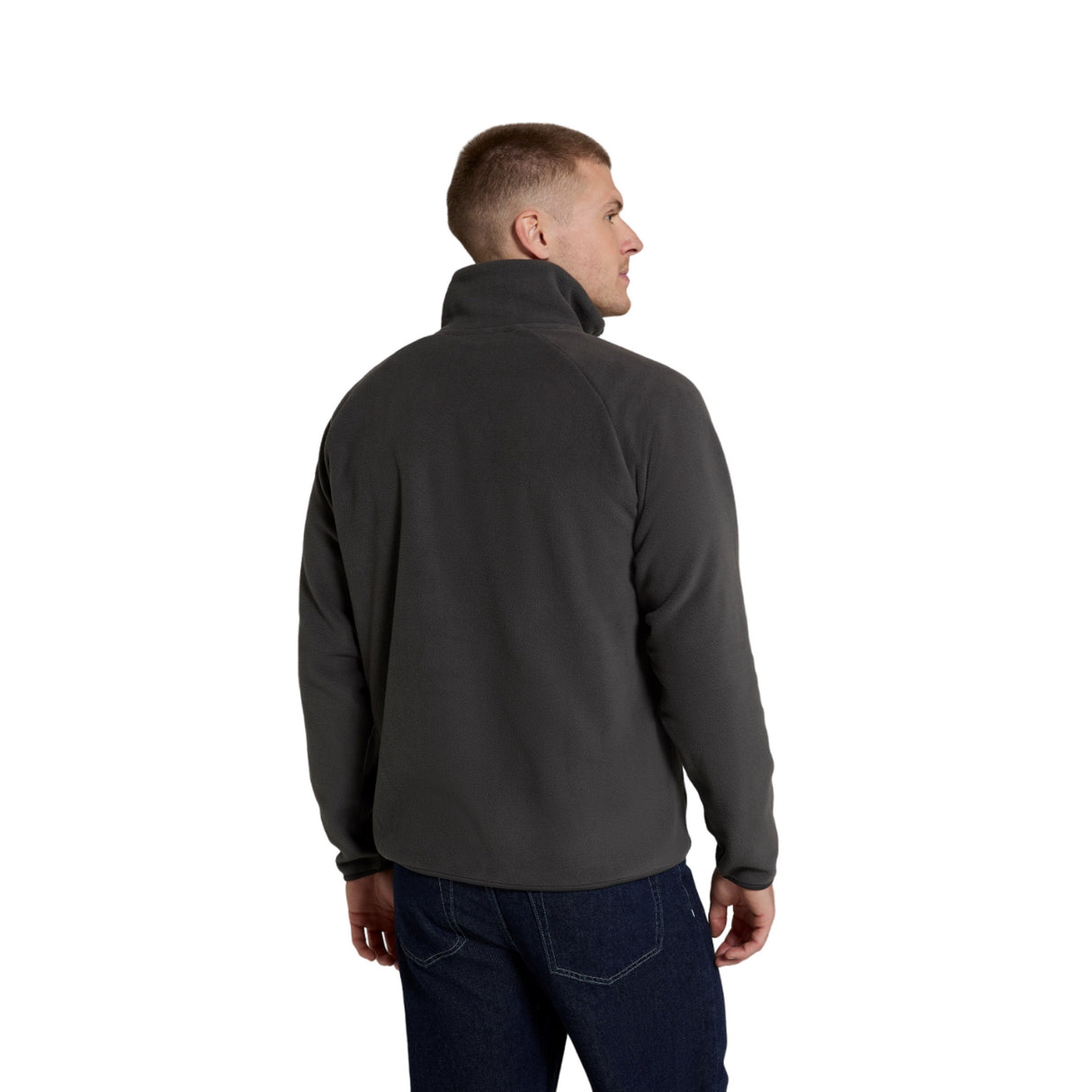 Animal Mens Stockholm Half Zip Fleece Top Dark Grey