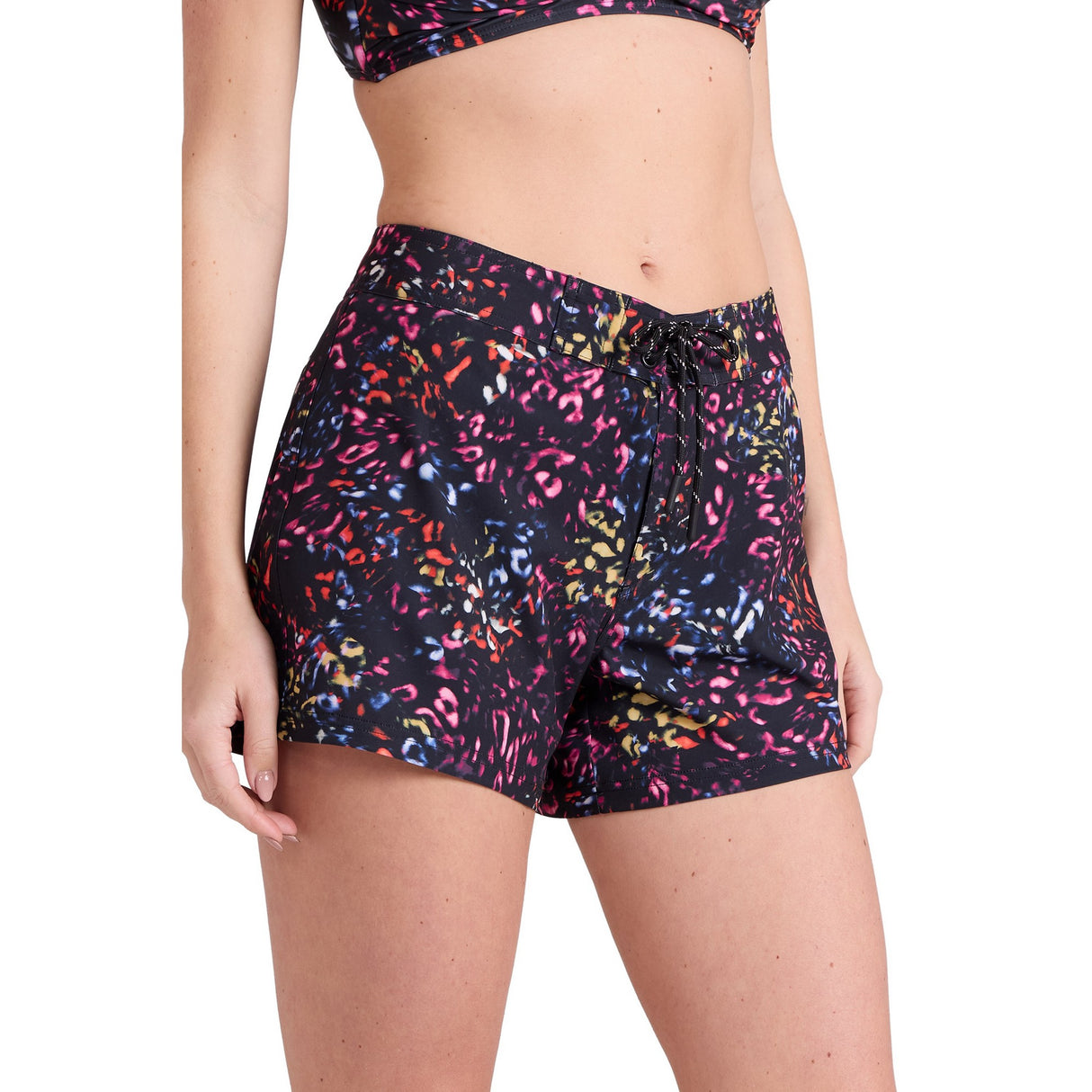 Animal Womens Aurora All-Over Print Board Shorts Jet Black