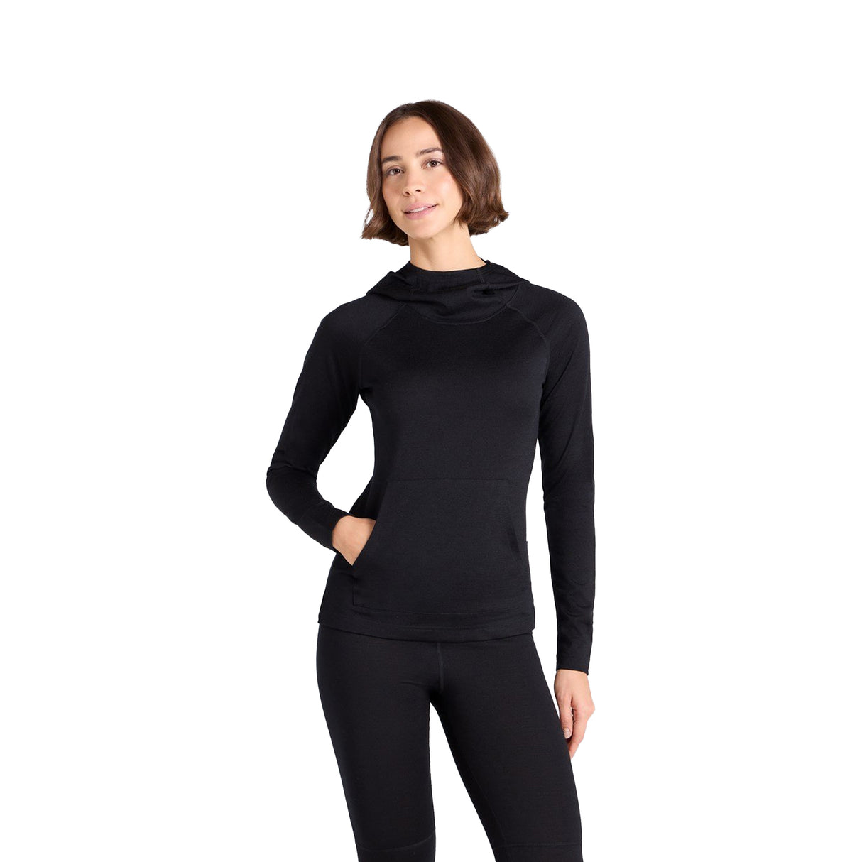 Animal Womens Merino Wool Hoodie Black