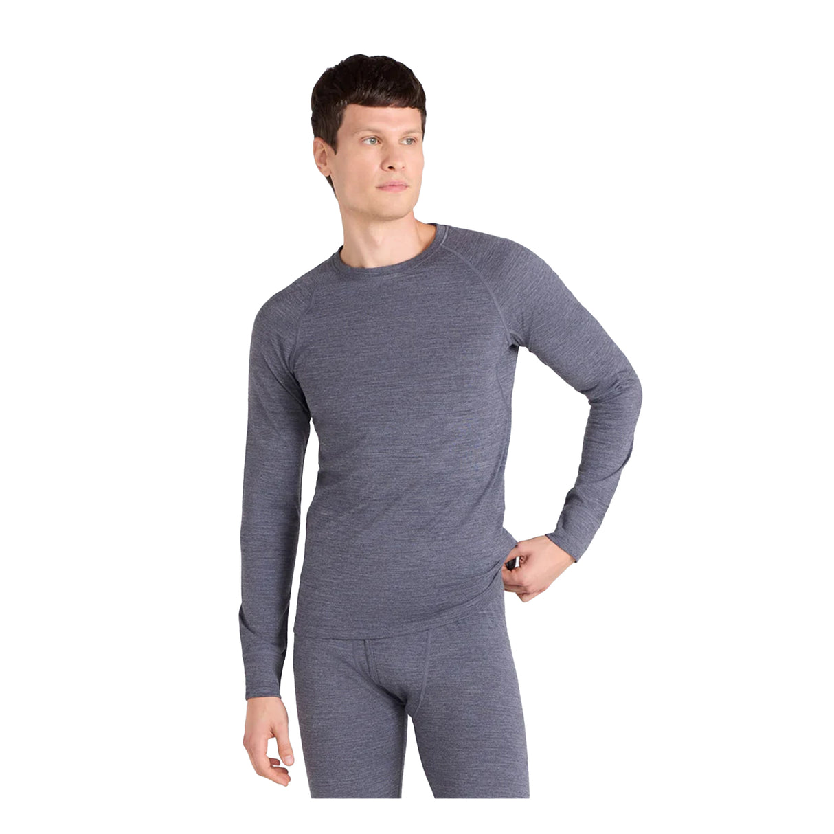 Animal Mens Merino Wool Base Layer Top Grey