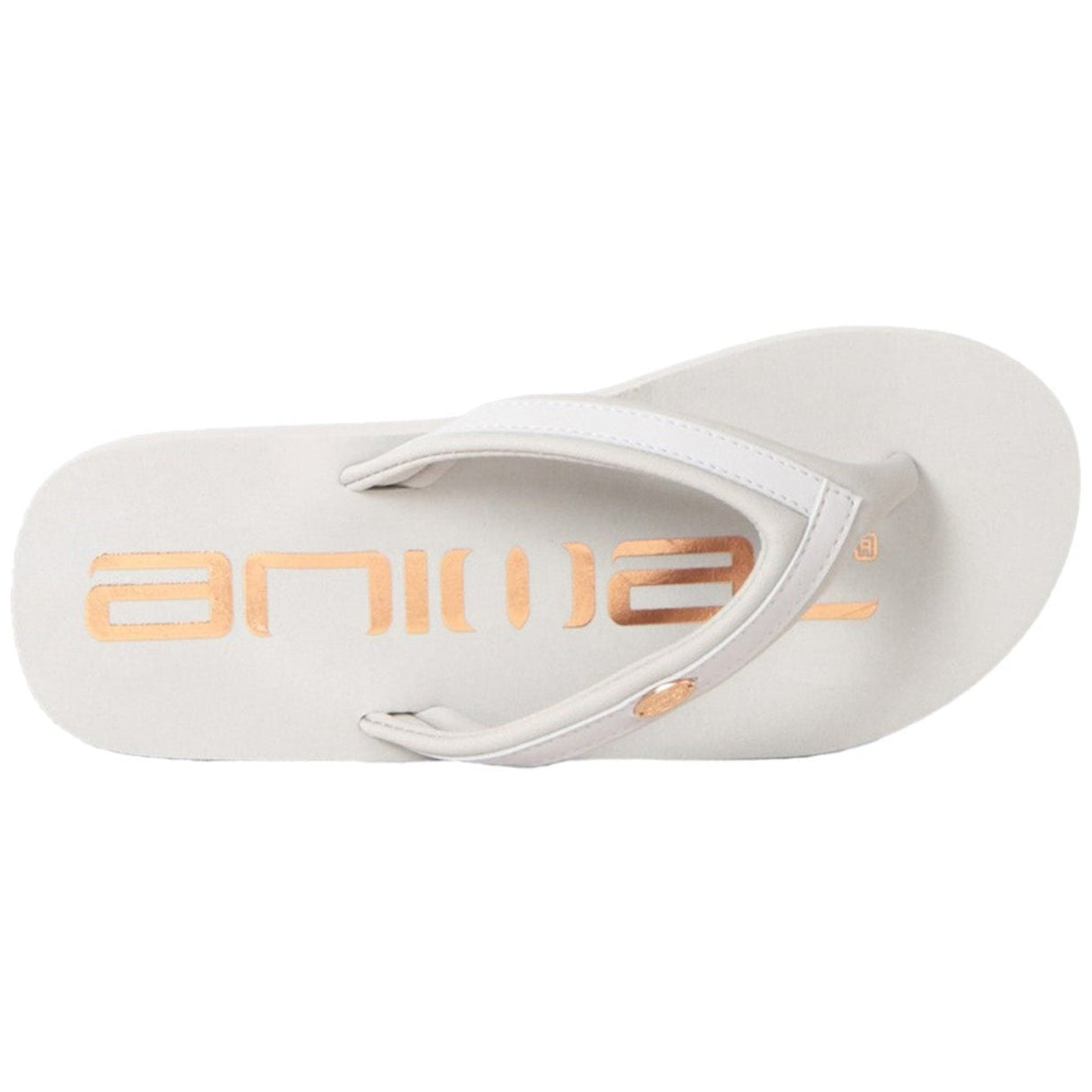 Animal Womens Logo Recycled Flip Flops Grey/Gold