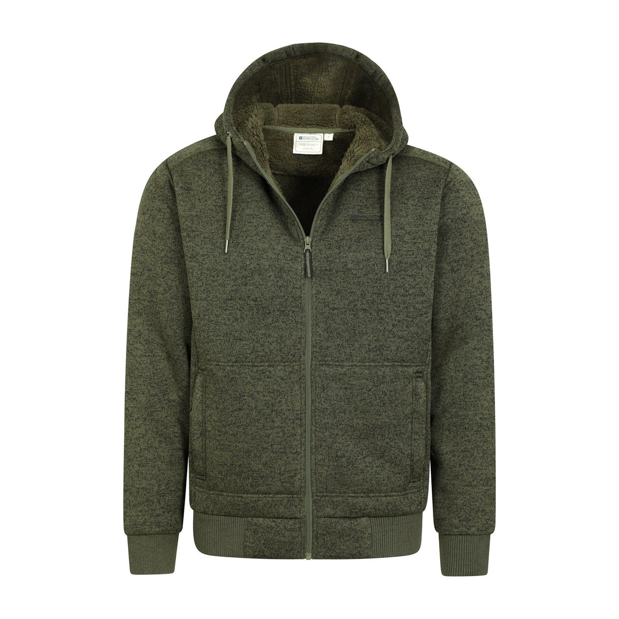 Mountain Warehouse Mens Nevis II Faux Fur Hoodie Green