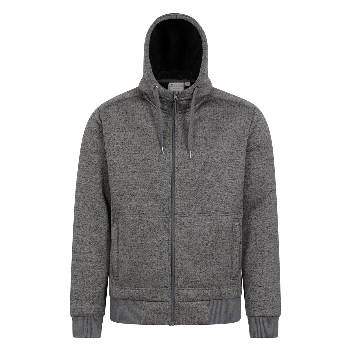 Mountain Warehouse Mens Nevis II Faux Fur Hoodie Black