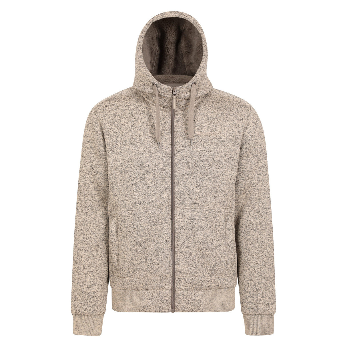 Mountain Warehouse Mens Nevis II Faux Fur Hoodie Beige