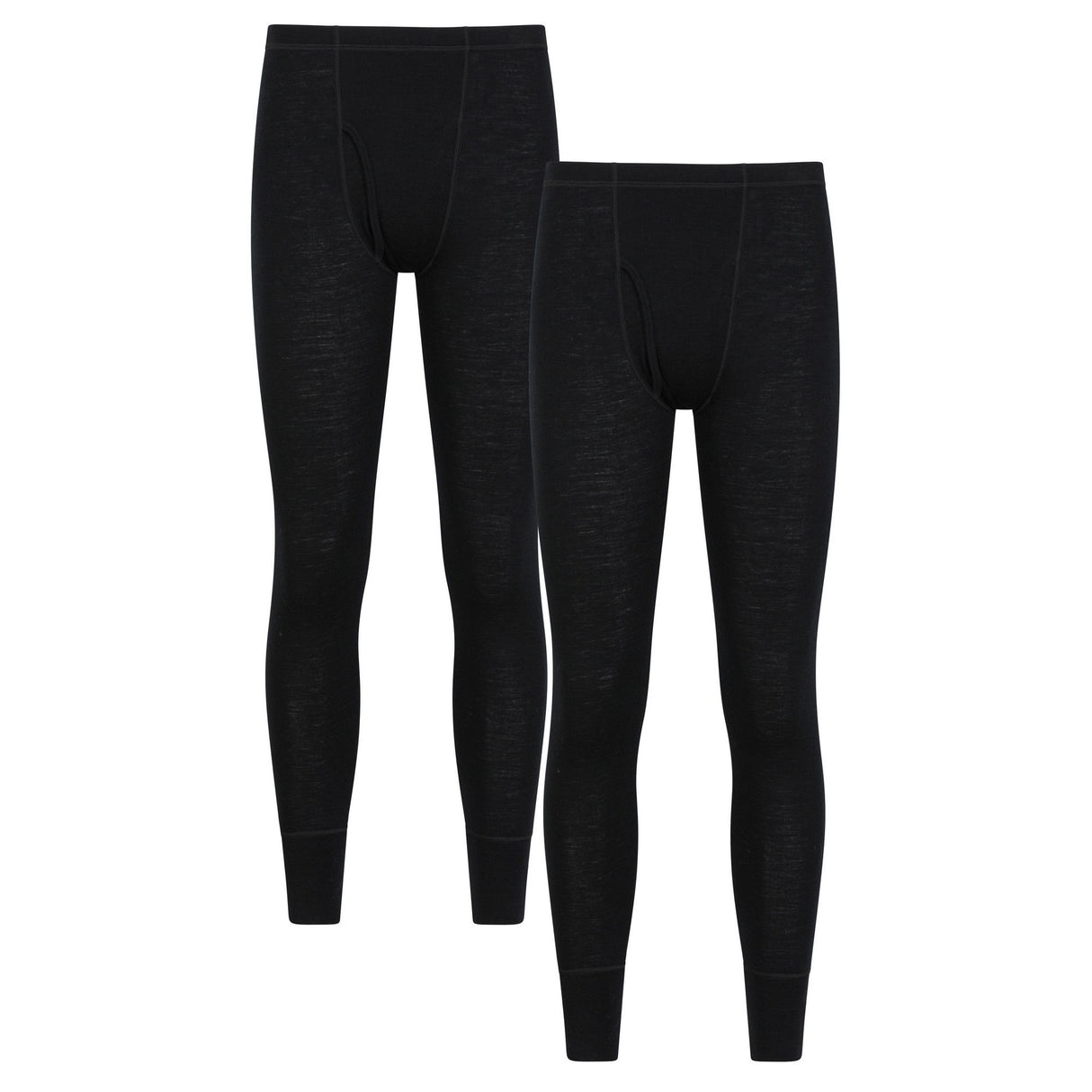 Mountain Warehouse Mens Merino Wool Base Layer Bottoms (Pack of 2) Black