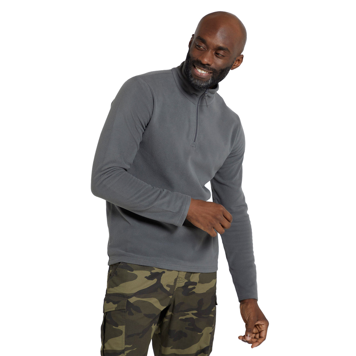 Mountain Warehouse Mens Camber II Half Zip Fleece Top Grey