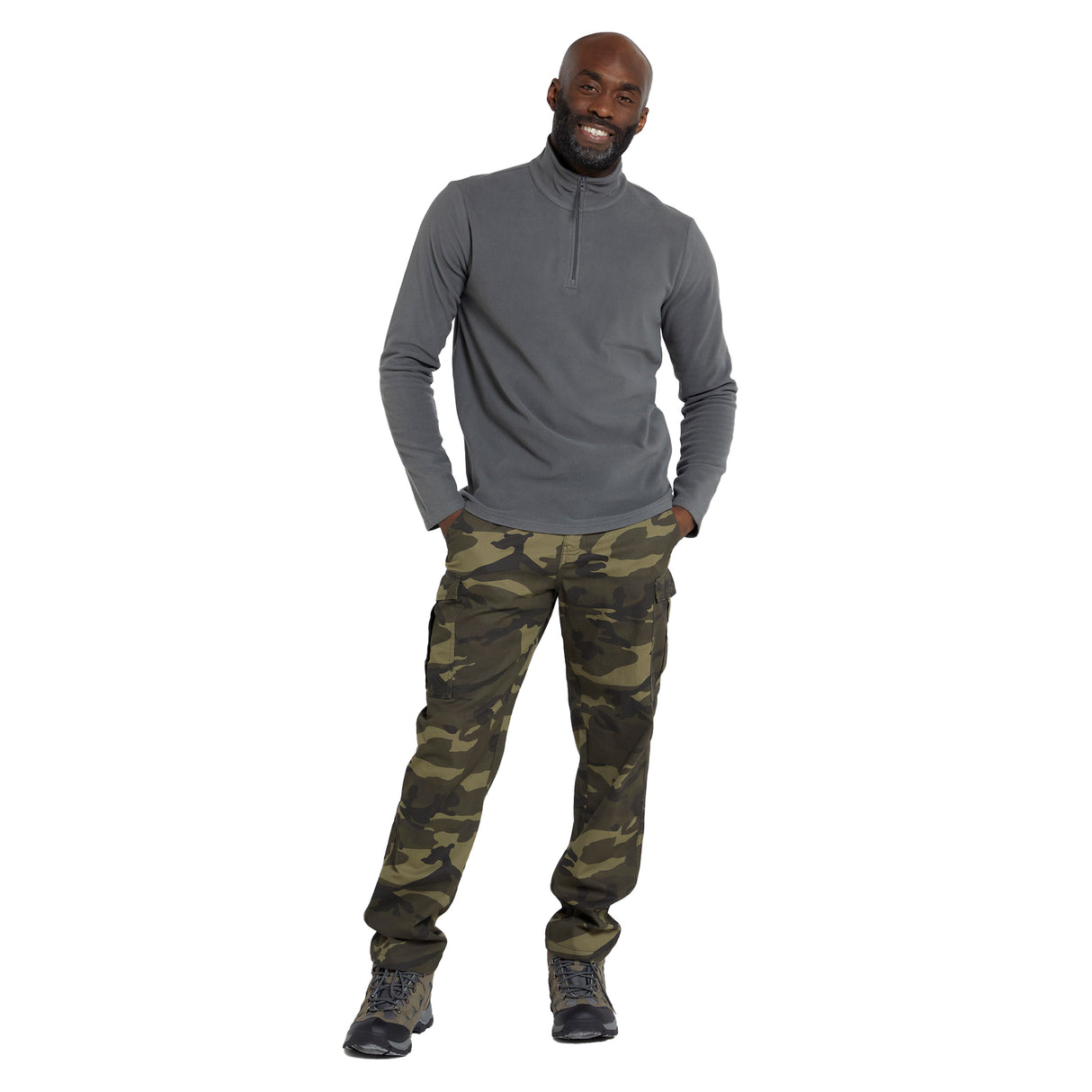 Mountain Warehouse Mens Camber II Half Zip Fleece Top Grey