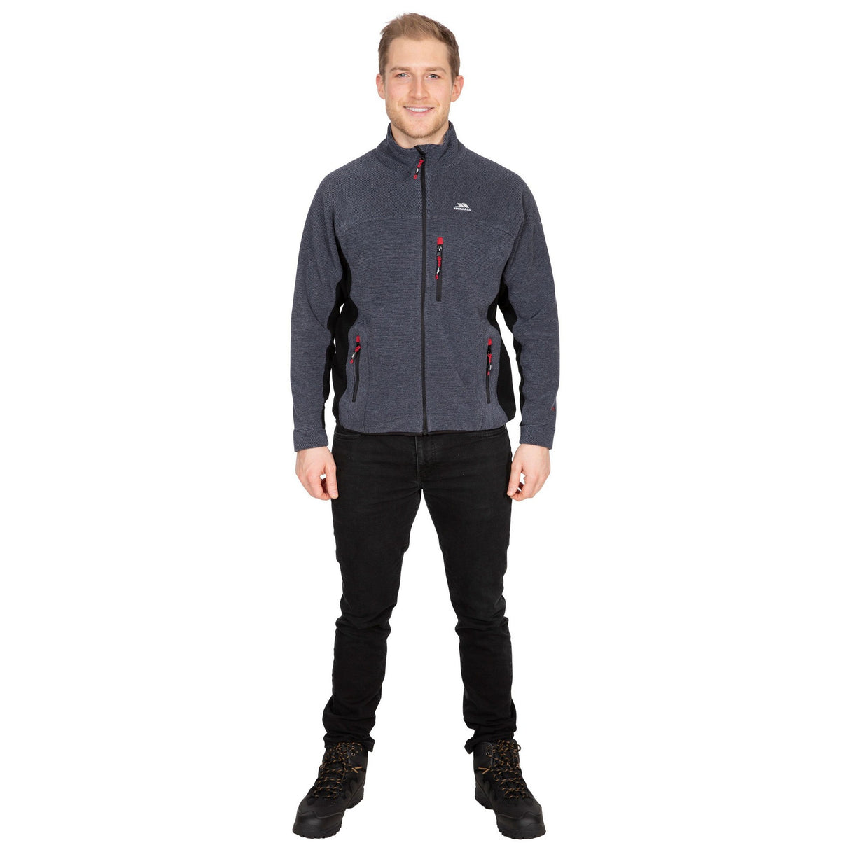 Trespass Mens Jynx Full Zip Fleece Jacket Navy Stripe