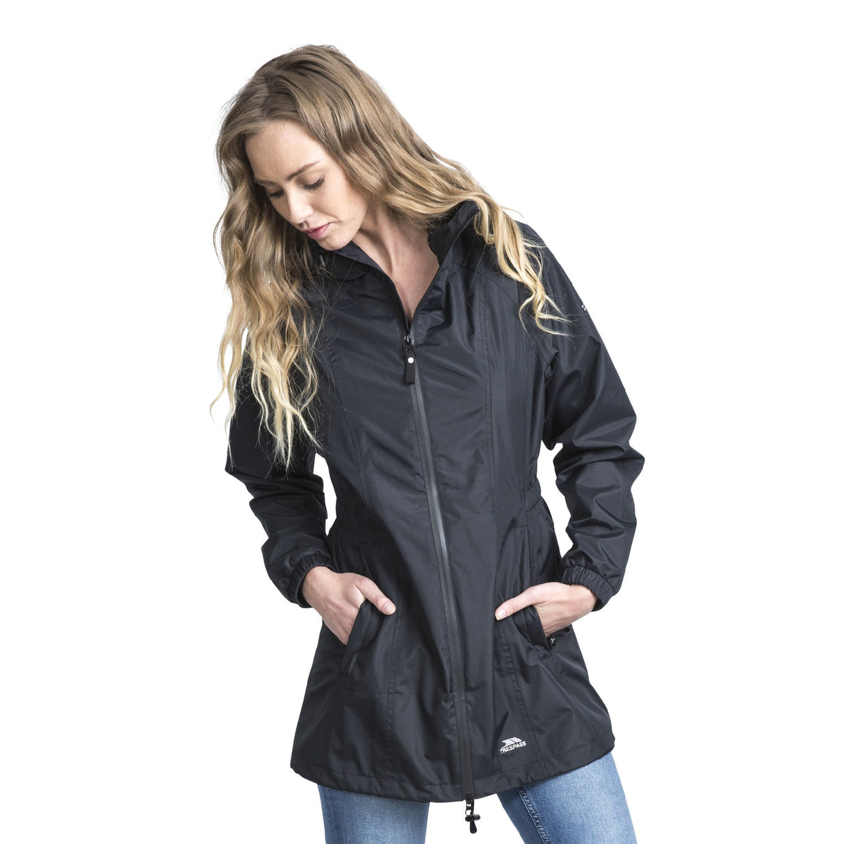 Trespass Womens Waterproof Shell Jacket Black