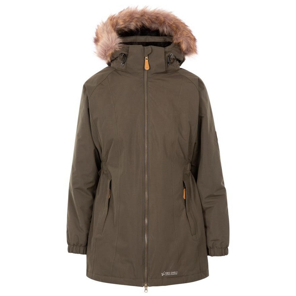 Trespass Womens Celebrity Insulated Longer Length Parka Jacket Dark Vine