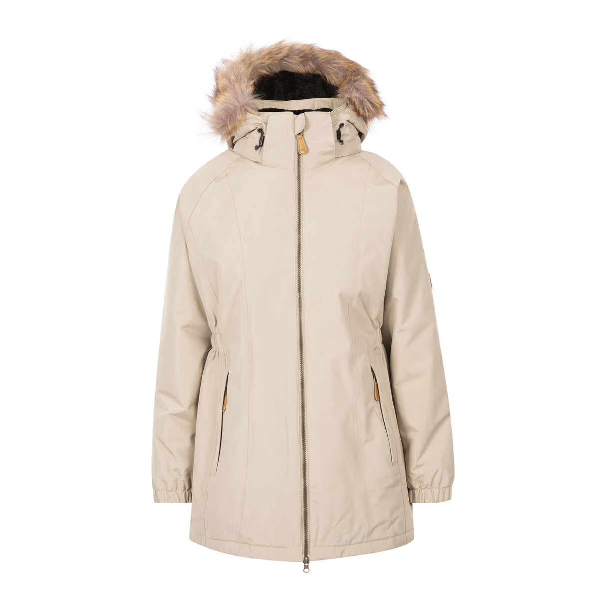 Trespass Womens Celebrity Insulated Longer Length Parka Jacket Oatmilk