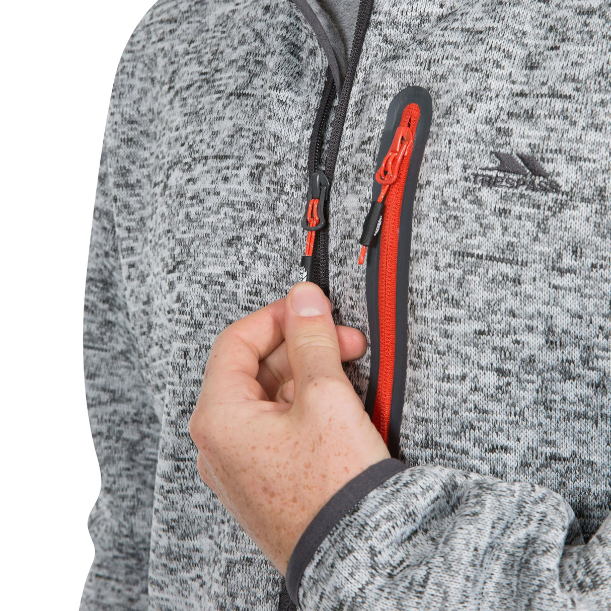 Trespass Mens Bingham Fleece Jacket Grey Marl