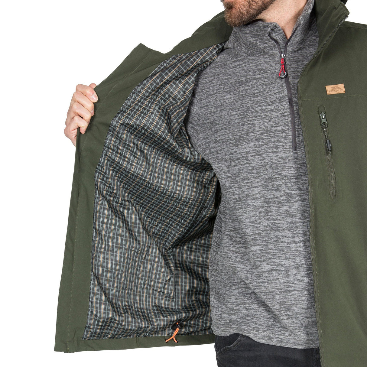 Trespass Mens Weir Waterproof Jacket Olive