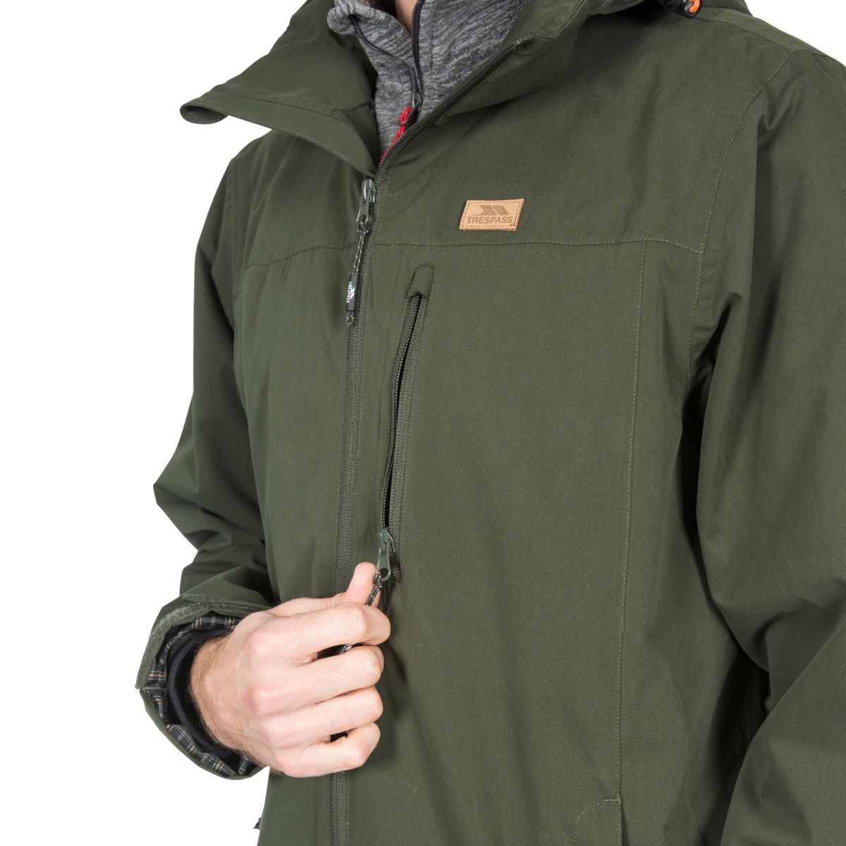 Trespass Mens Weir Waterproof Jacket Olive