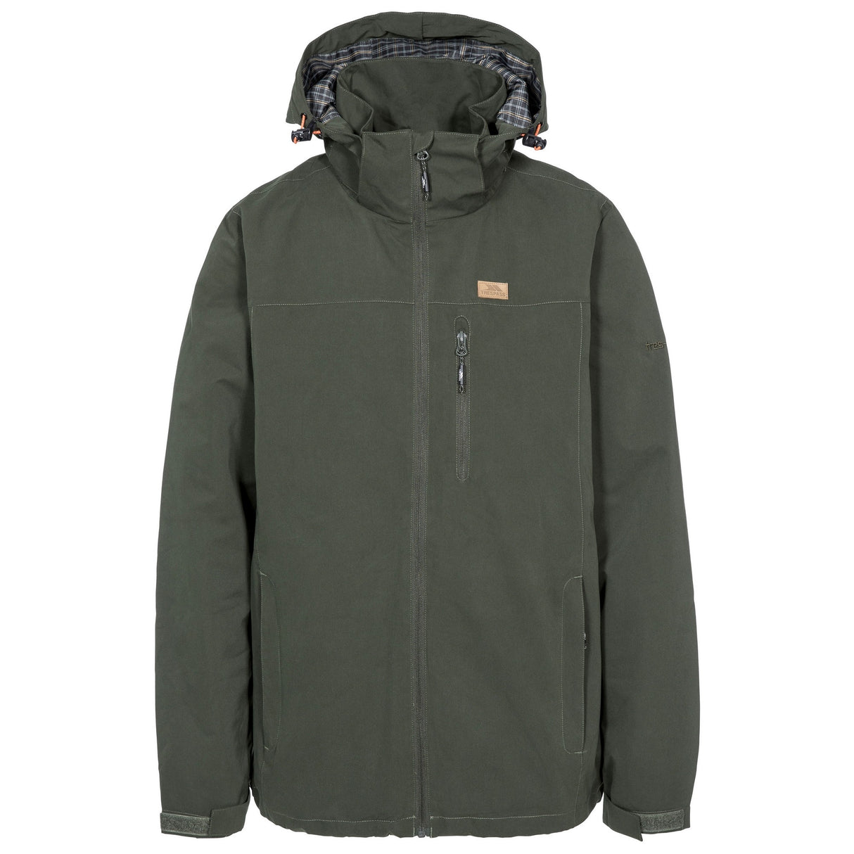Trespass Mens Weir Waterproof Jacket Olive