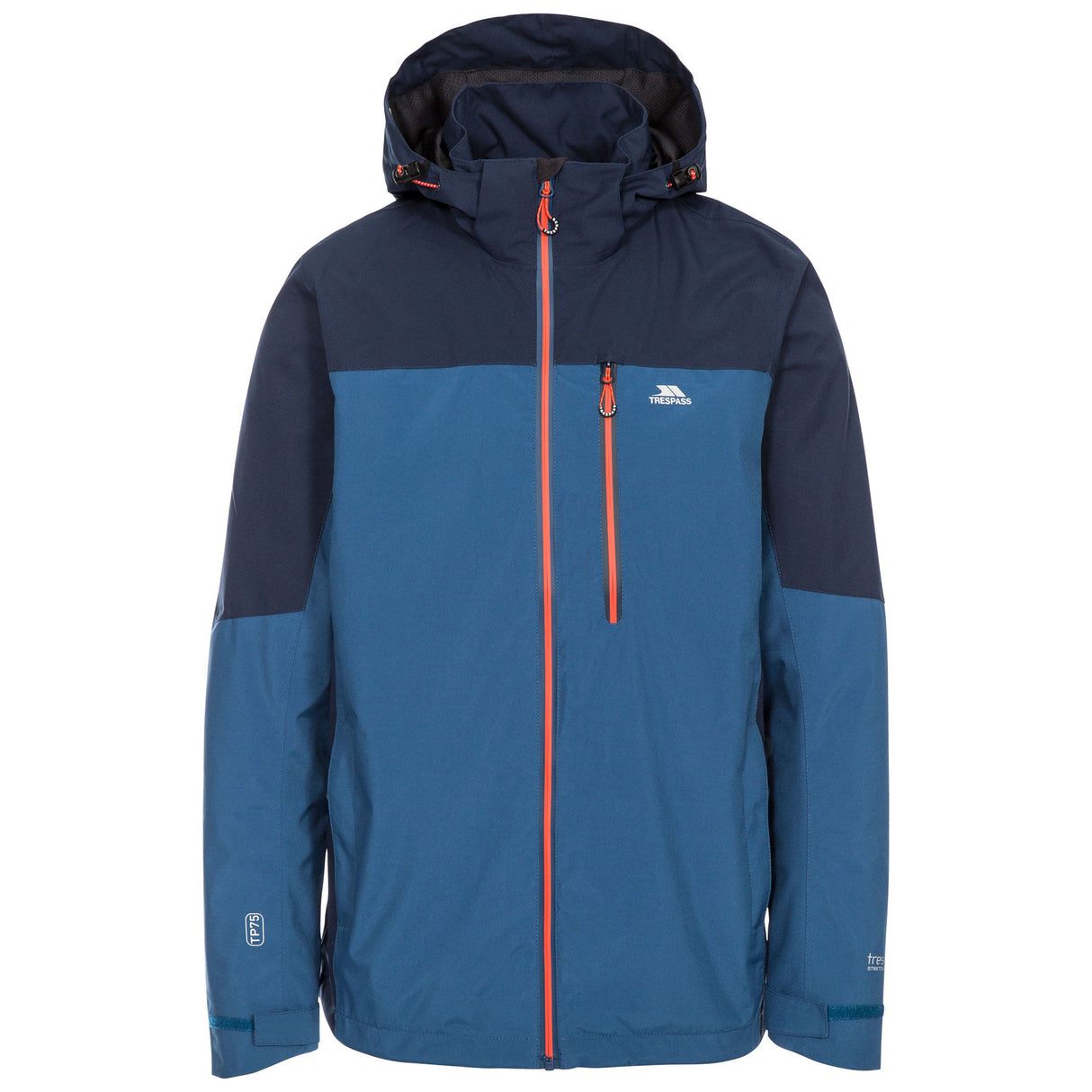 Trespass Mens Tappin Hooded Waterproof Jacket Indigo