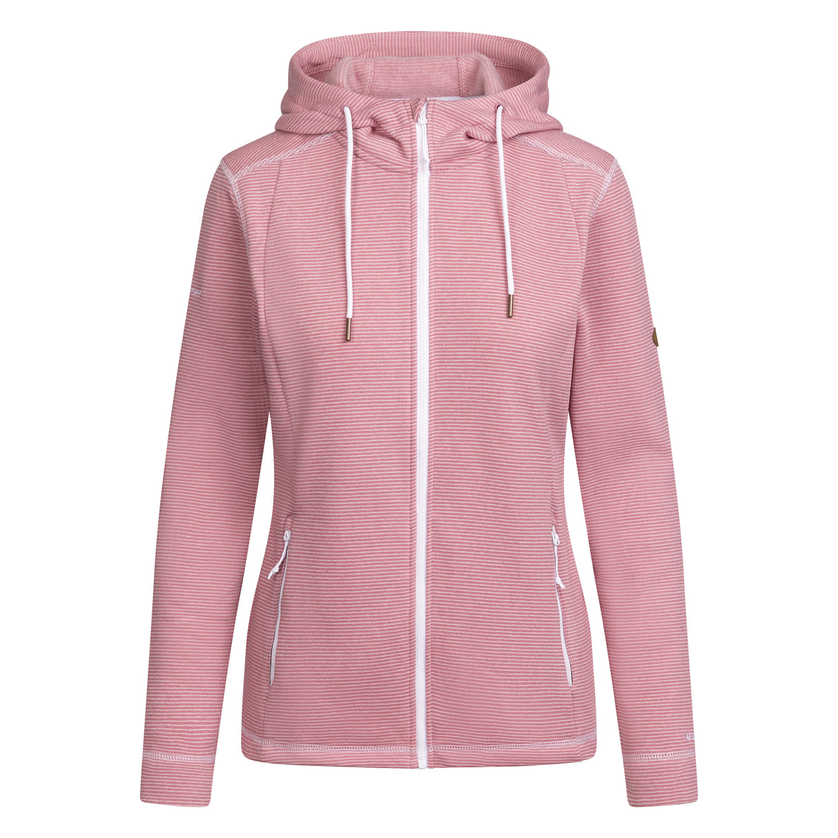 Trespass Womens Rootless Stripe Marl AT200 Fleece Jacket Pink Haze