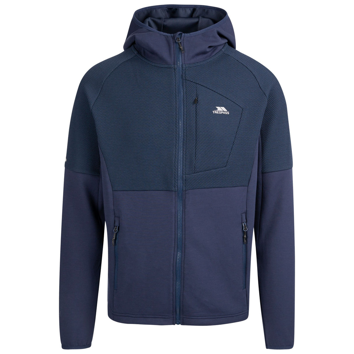 Trespass Mens Bani Active Full Zip Hoodie Navy