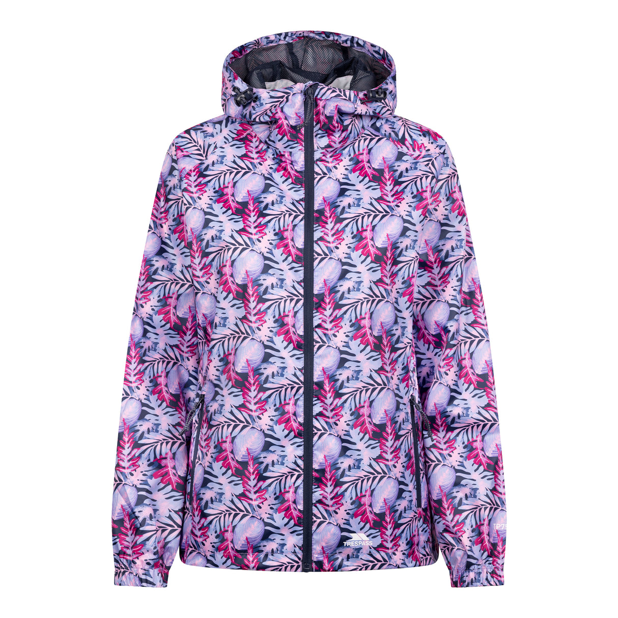 Trespass Womens Indulge Foliage Print Packaway Jacket Pink/Lilac