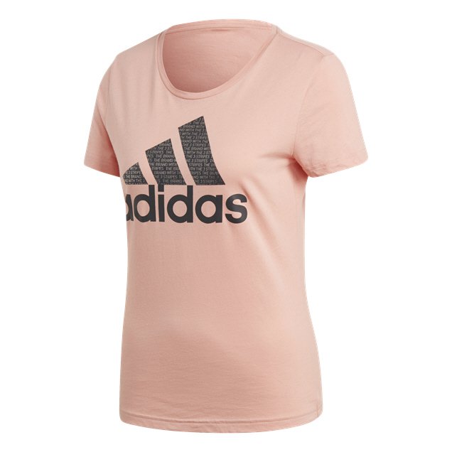 adidas Foil Text Womenâs T-Shirt Pink