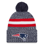 New Era New England Patriots 2023/24 Sideline Cuffed Bobble Hat