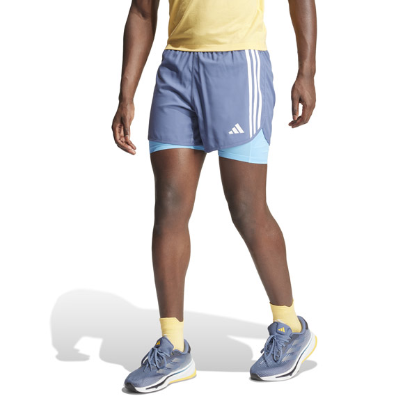 Adidas Own-The-Run 3-Stripes 2-in-1 Mens Shorts