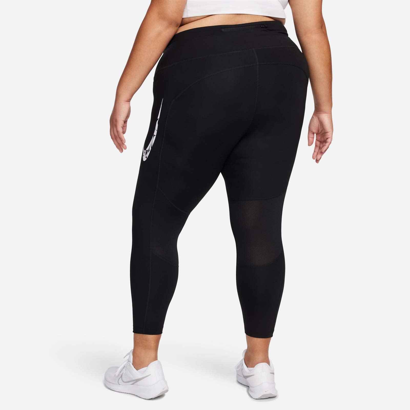 NIKE FAST WOMENS MID-RISE 7/8 RUNNING LEGGINGS WITH POCKETS (PLUS SIZE)