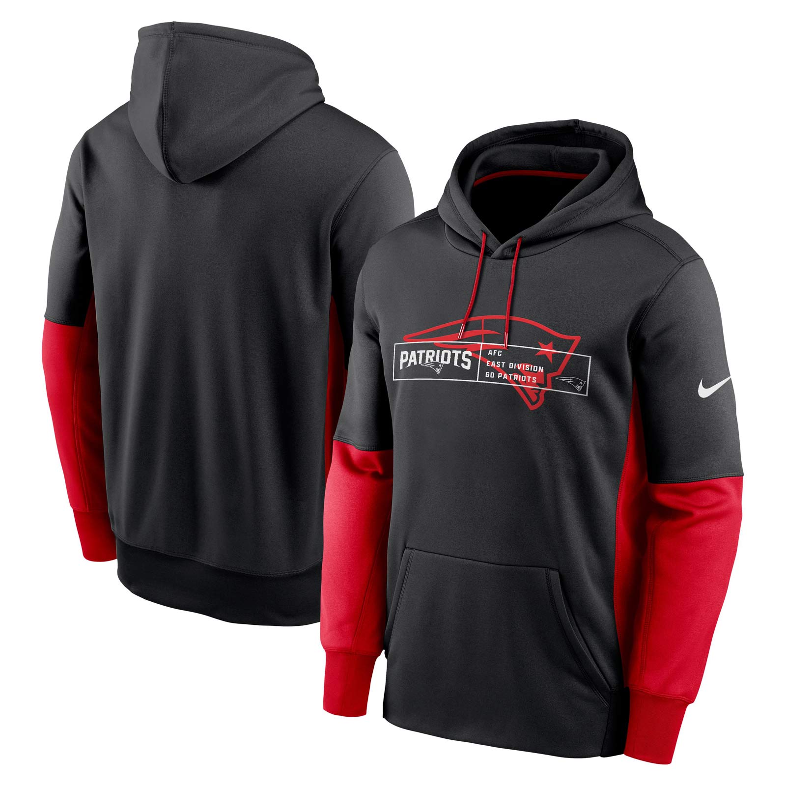 NIKE NEW ENGLAND PATRIOTS THERMA COLOUR BLOCK HOODIE