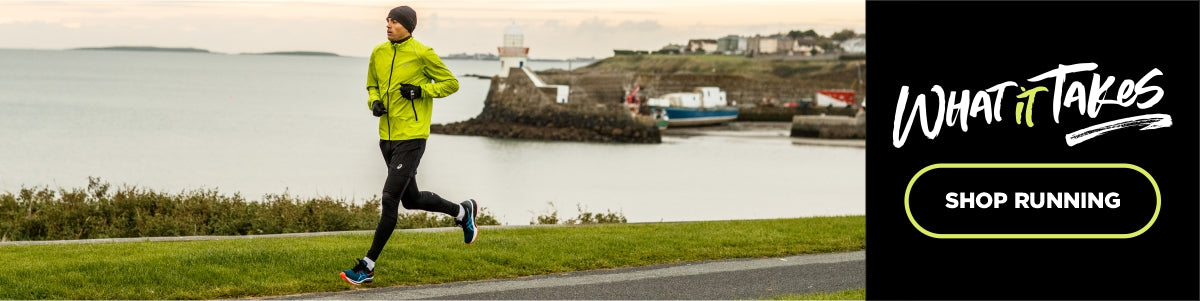 Runner running near the sea throughout Winter 