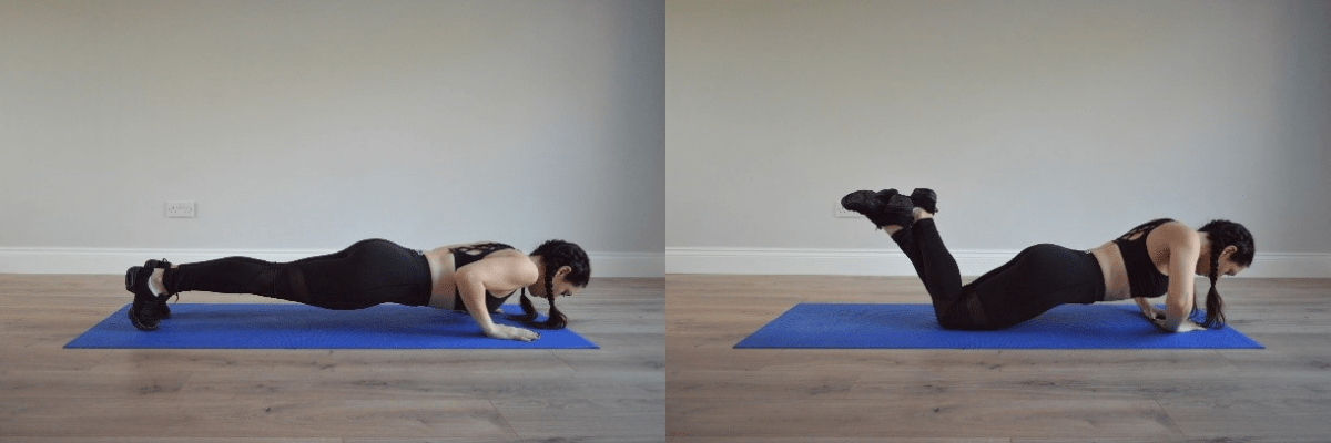 Model performing press up move