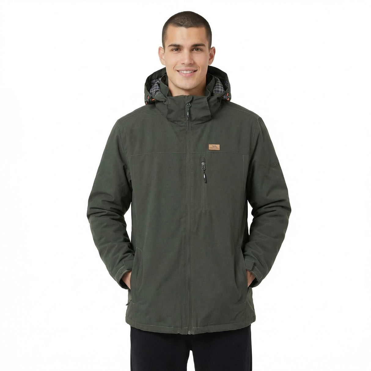 Trespass Mens Weir Waterproof Jacket Olive