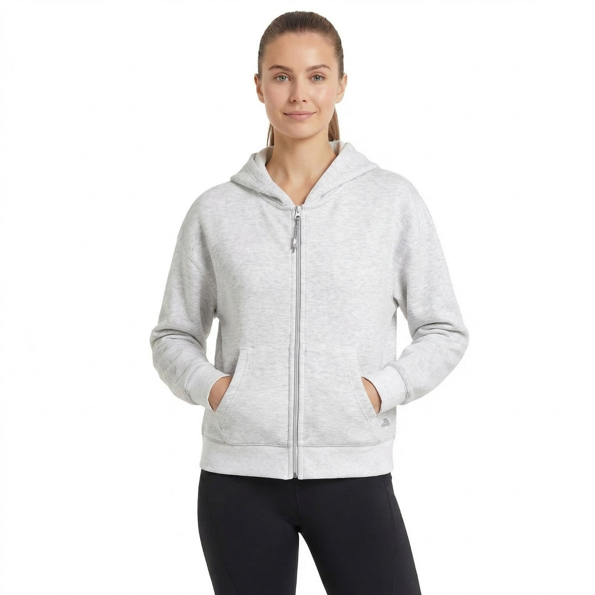 Trespass Womens Sileas Active Full Zip Hoodie Grey Marl