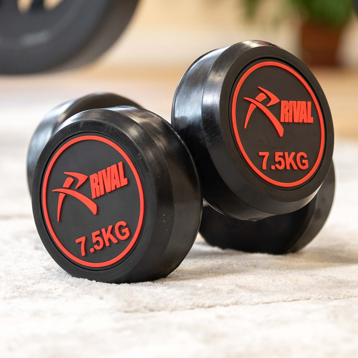 Rival Round Rubber Dumbbells - 7.5kg Pair