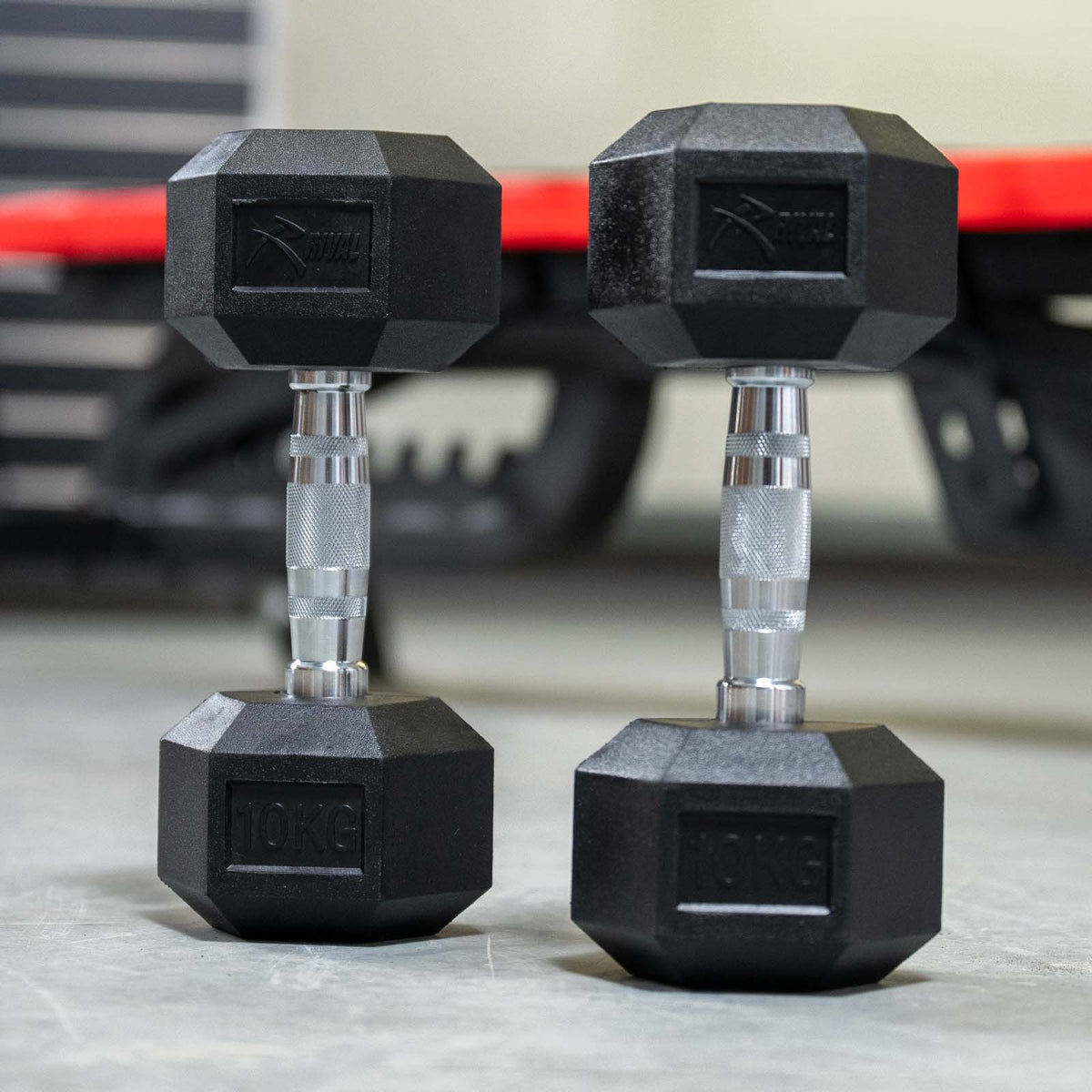 Rival Rubber Hex Dumbbell 10kg Pair
