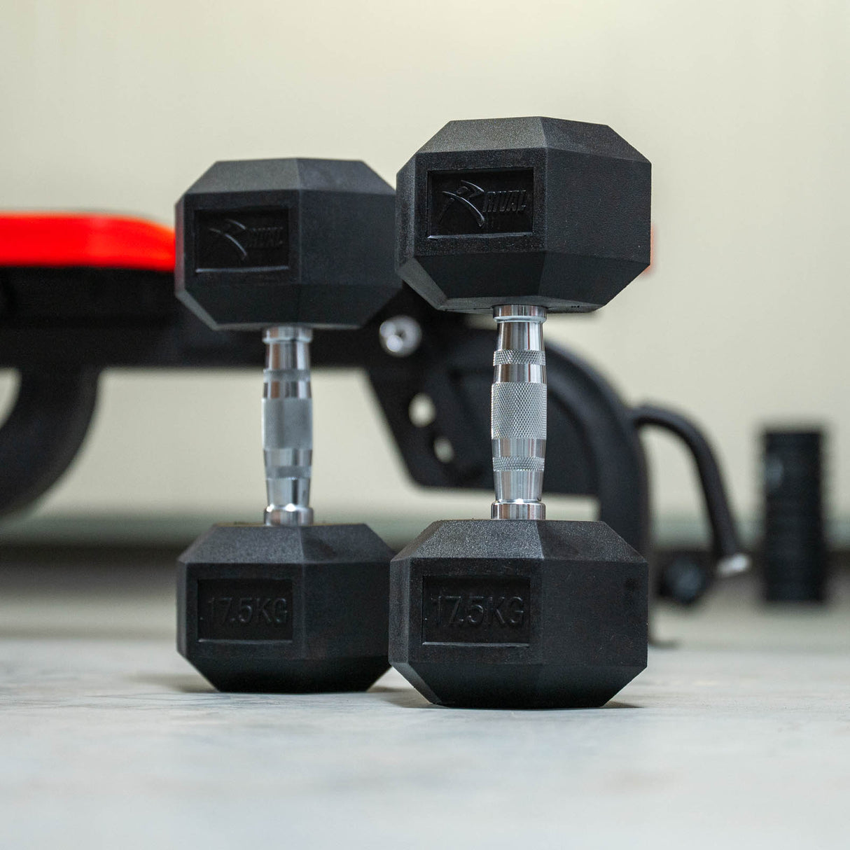 Rival Rubber Hex Dumbbell 17.5kg Pair