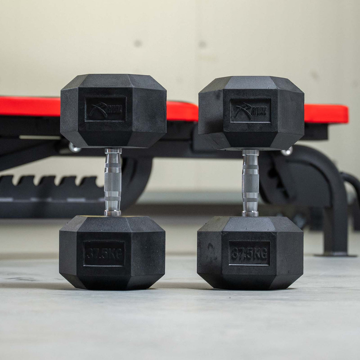 Rival Rubber Hex Dumbbell 37.5kg Pair